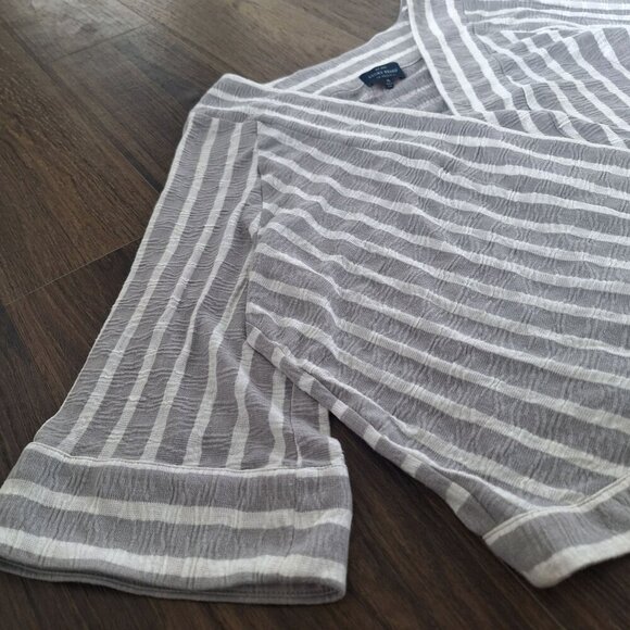 💙 Lucky Brand Soft Striped Wrap Top Wide Sleeves Preppy Size XL - Picture 7 of 10